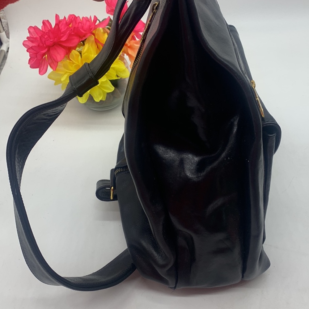 Marino Orlandi Stunning Black Gold Vintage Quality Leather Back Made in Italy - Picture 6 of 17